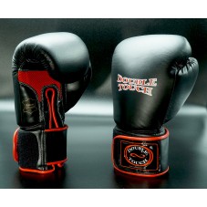 black leather boxing gloves